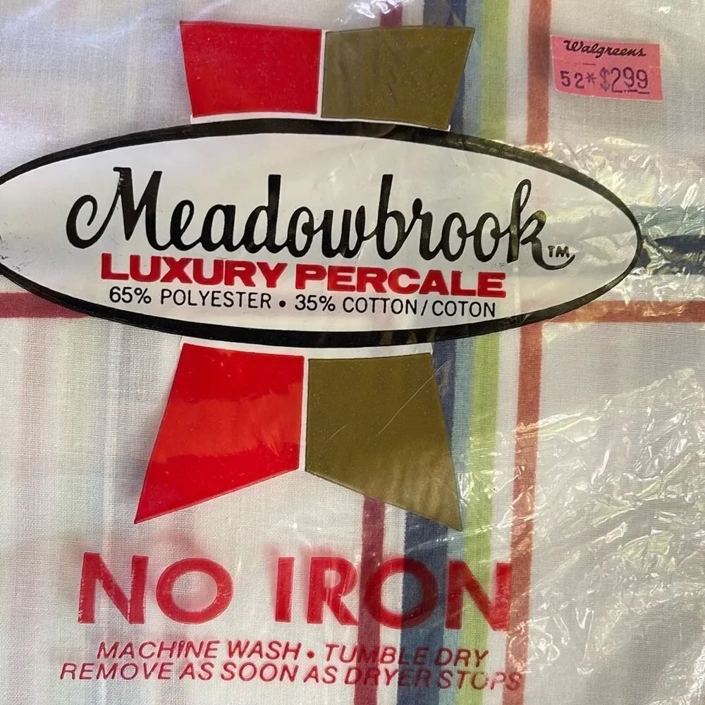 Meadowbrook NWT vintage plaid pillow cases. 2 sets of 2 dead stock